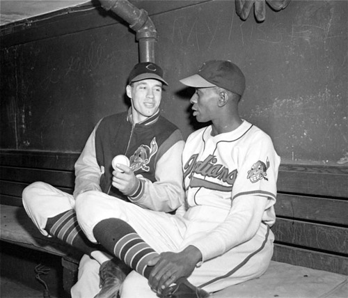 Bob Feller and Satchel Paige