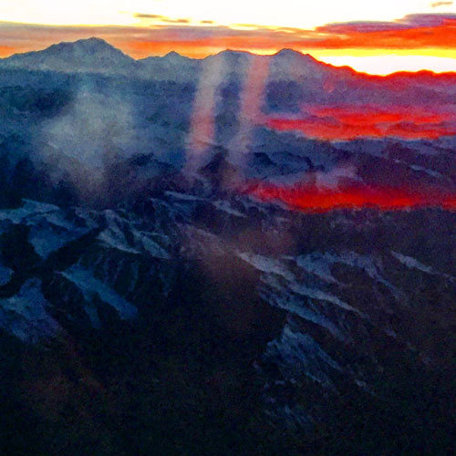 Sunrise over the Andes Mountains